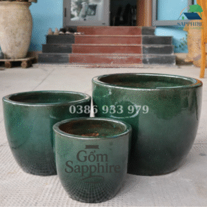 SAP281948 - Bộ 3 - Chậu trứng men sôi ve chai